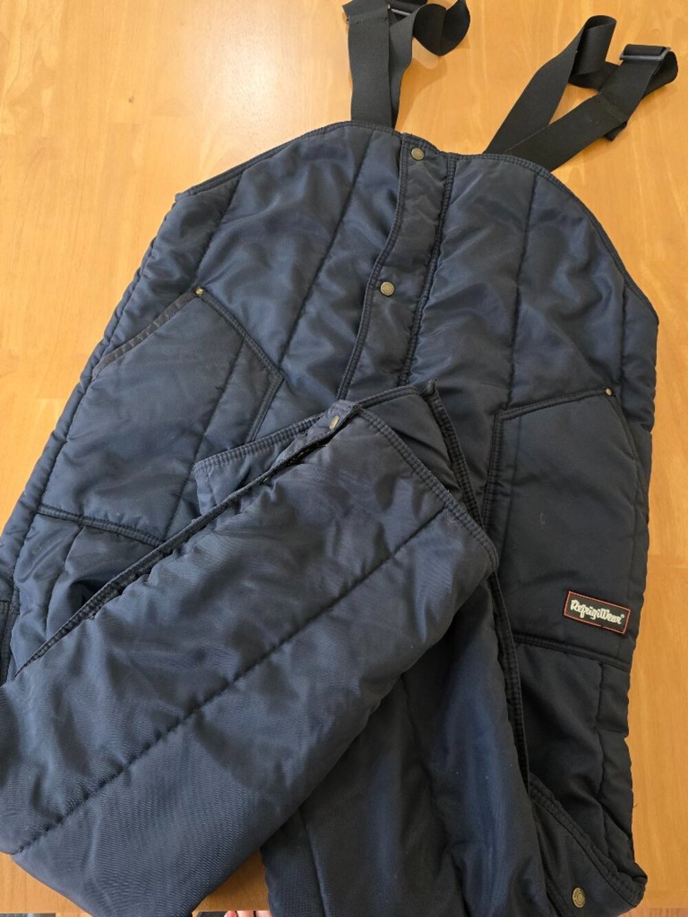 Refrigiwear Men's VTG Iron-Tuff Insulated High Bib Overalls Dark Navy X-Large